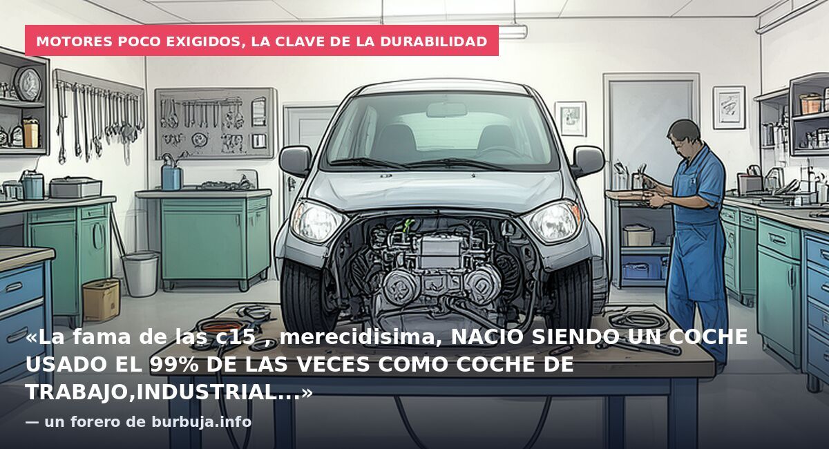 Motores poco exigidos, la clave de la durabilidad: «La fama de las c15 , merecidisima, NACIO SIENDO UN COCHE USADO EL 99% DE LAS VECES COMO COCHE DE TRABAJO,INDUSTRIAL...» — un forero de burbuja.info