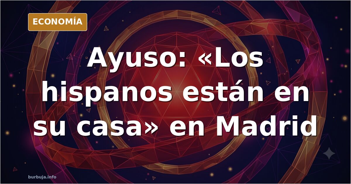 Ilustración editorial de Madrid con banderas hispanas y acentos diversos en un escenario cultural