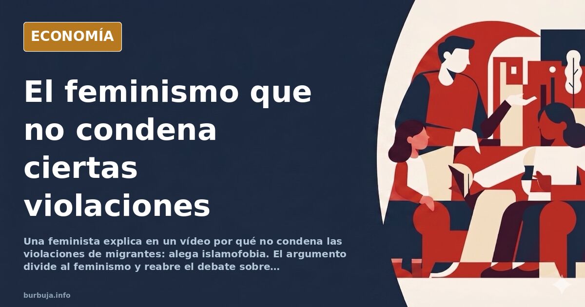 Ilustración editorial de una balanza desequilibrada con una figura femenina y un símbolo de justicia en tonos azul marino y d