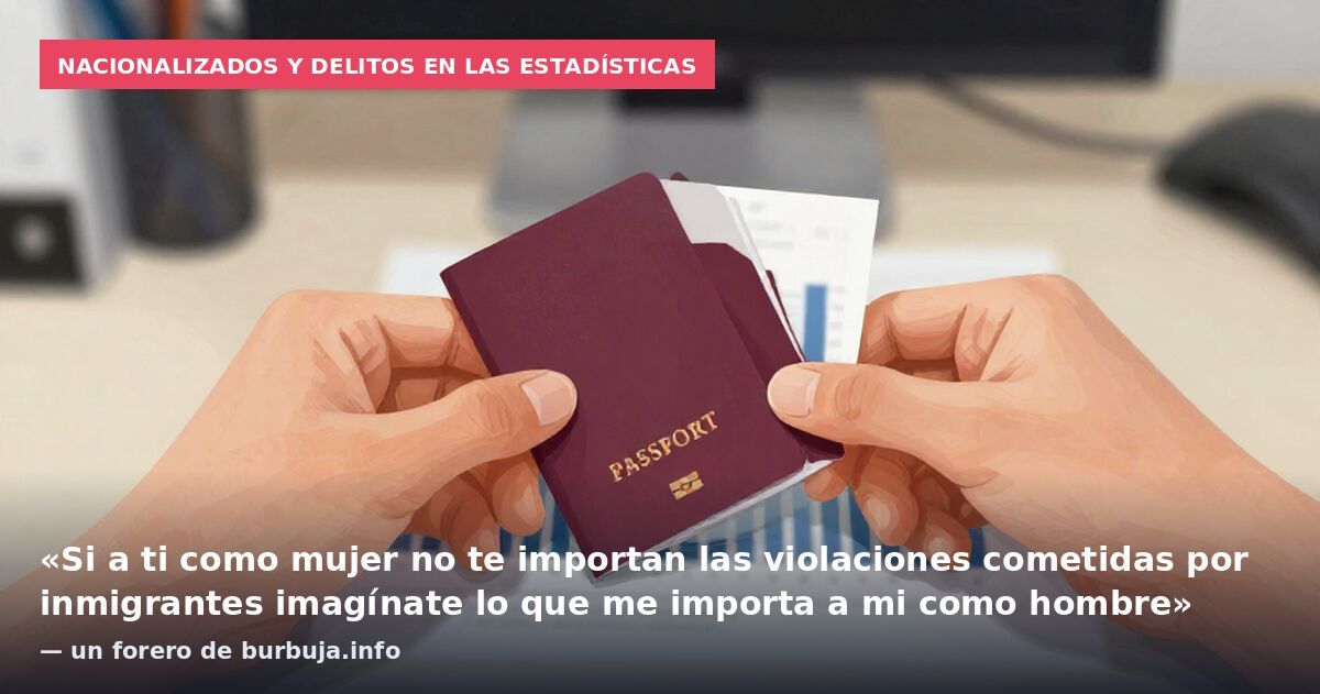 Nacionalizados y delitos en las estadísticas: «Si a ti como mujer no te importan las violaciones cometidas por inmigrantes imagínate lo que me importa a mi como hombre» — un forero de burbuja.info