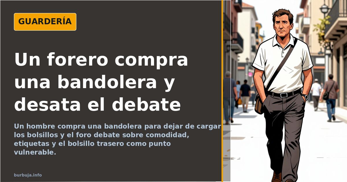 Un forero compra una bandolera para no reventar los bolsillos y desata el debate