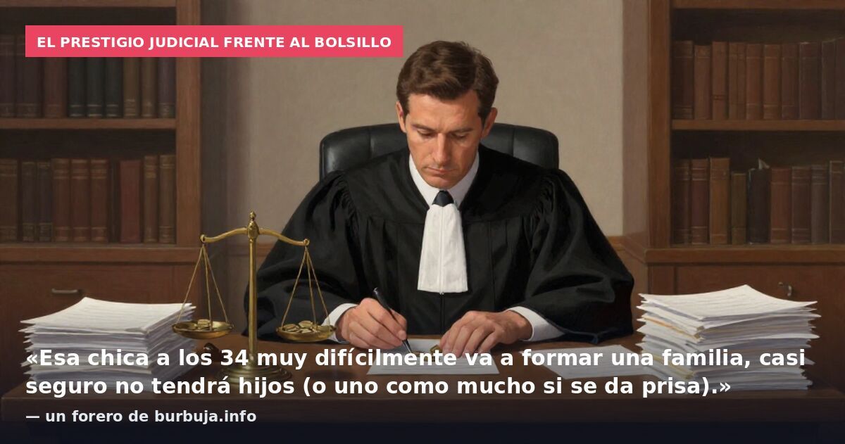 El prestigio judicial frente al bolsillo: «Esa chica a los 34 muy difícilmente va a formar una familia, casi seguro no tendrá hijos (o uno como mucho si se da prisa).» — un forero de burbuja.info