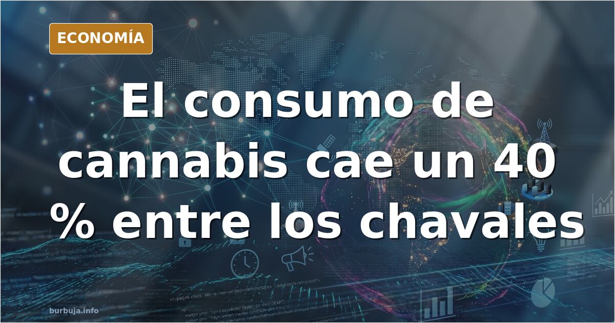 Ilustración editorial de un cigarrillo de cannabis apagado junto a un teléfono móvil encendido sobre fondo azul marino y dora