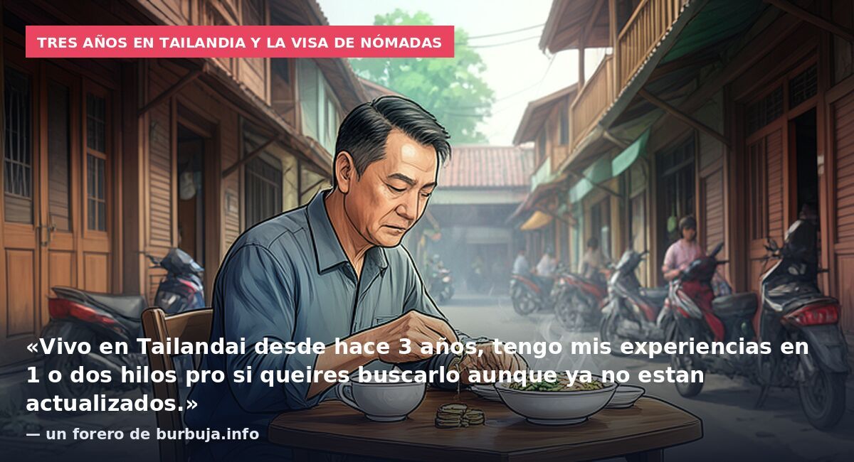 Tres años en Tailandia y la visa de nómadas: «Vivo en Tailandai desde hace 3 años, tengo mis experiencias en 1 o dos hilos pro si queires buscarlo aunque ya no estan actualizados.» — un forero de burbuja.info