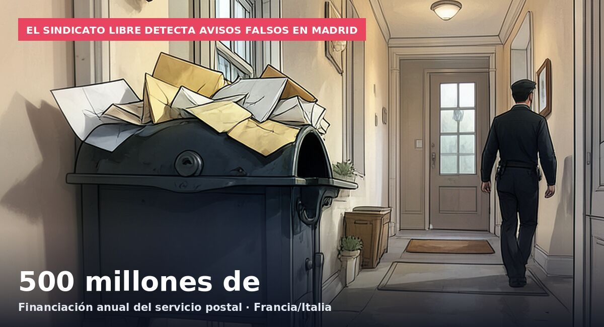 El Sindicato Libre detecta avisos falsos en Madrid: 500 millones de  Financiación anual del servicio postal · Francia/Italia
