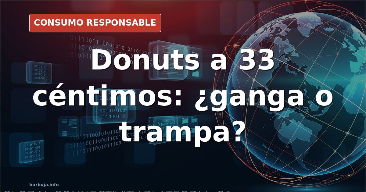 Paquete de donuts de la marca Hermanos Juan junto a una etiqueta nutricional, en un primer plano de supermercado