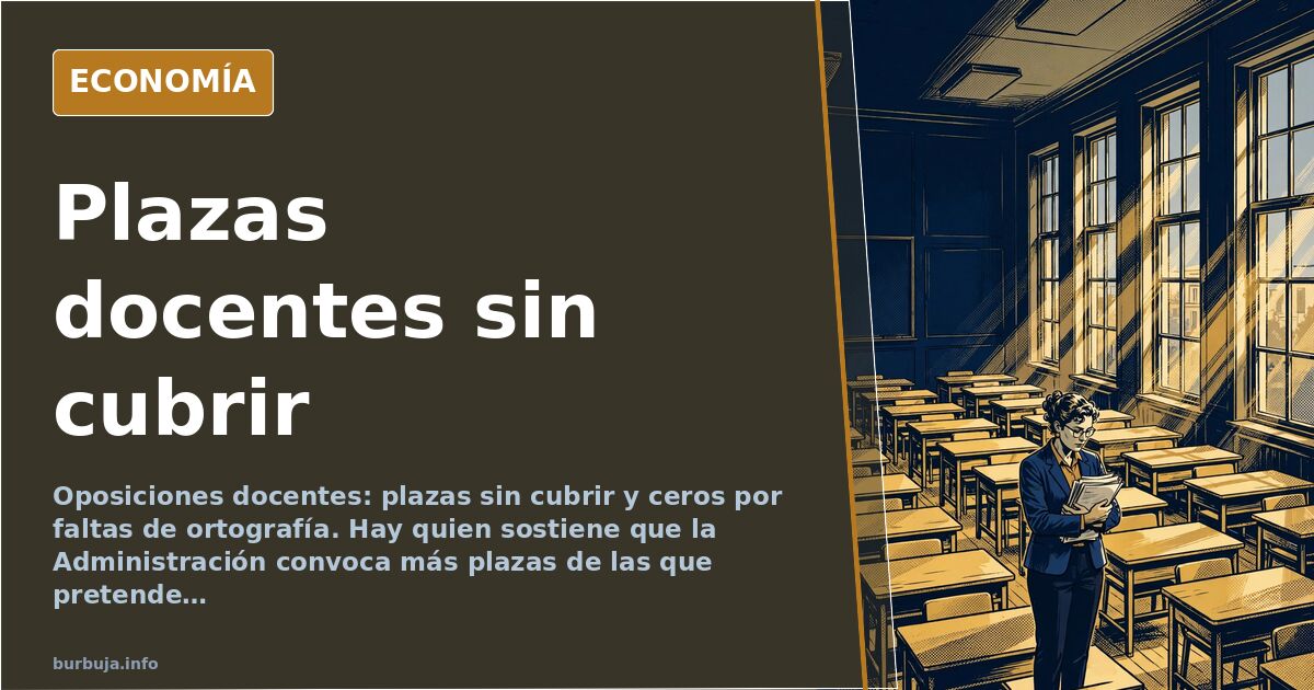 Oposiciones docentes: plazas sin cubrir y ceros por ortografía