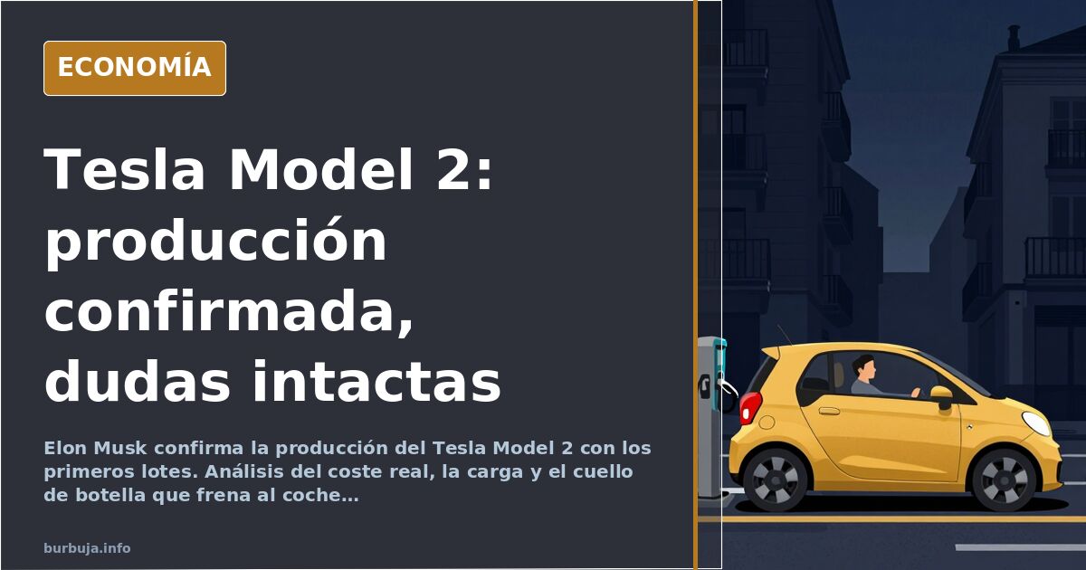 Ilustración editorial de un coche eléctrico compacto en una estación de carga urbana, con la batería visible y una pantalla q