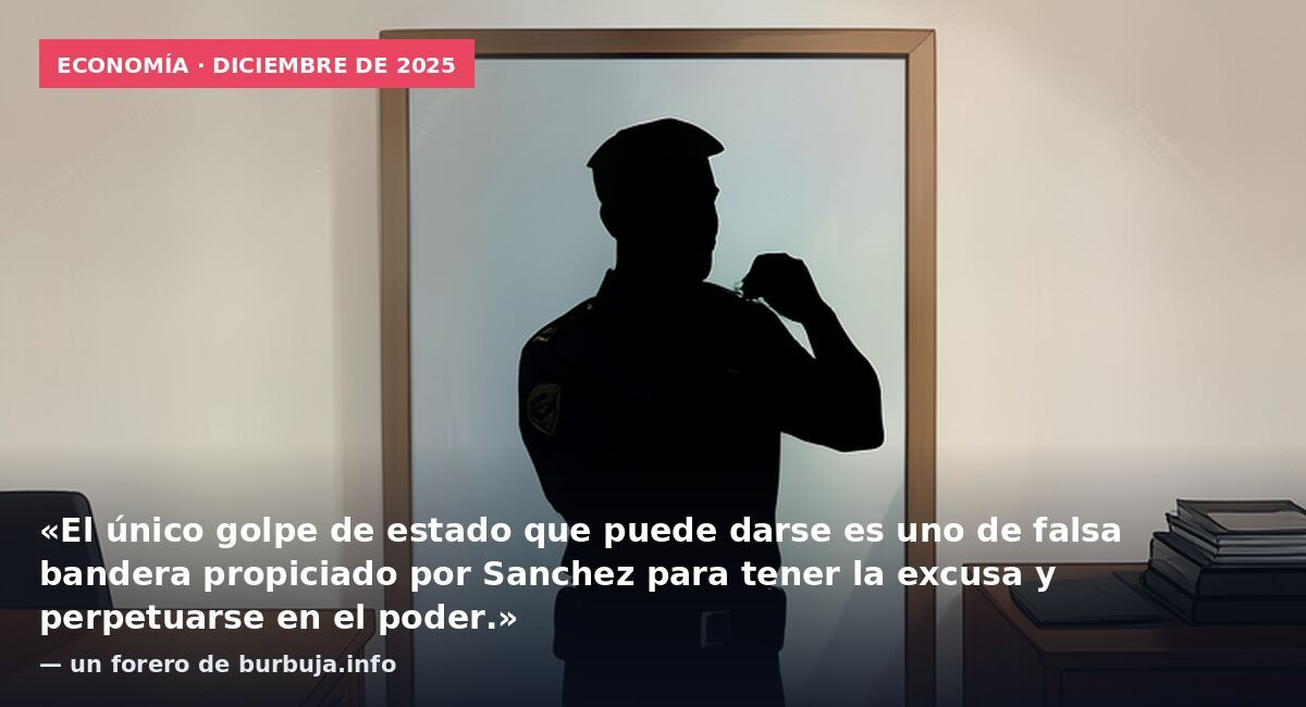 Economía · diciembre de 2025: «El único golpe de estado que puede darse es uno de falsa bandera propiciado por Sanchez para tener la excusa y perpetuarse en el poder.» — un forero de burbuja.info
