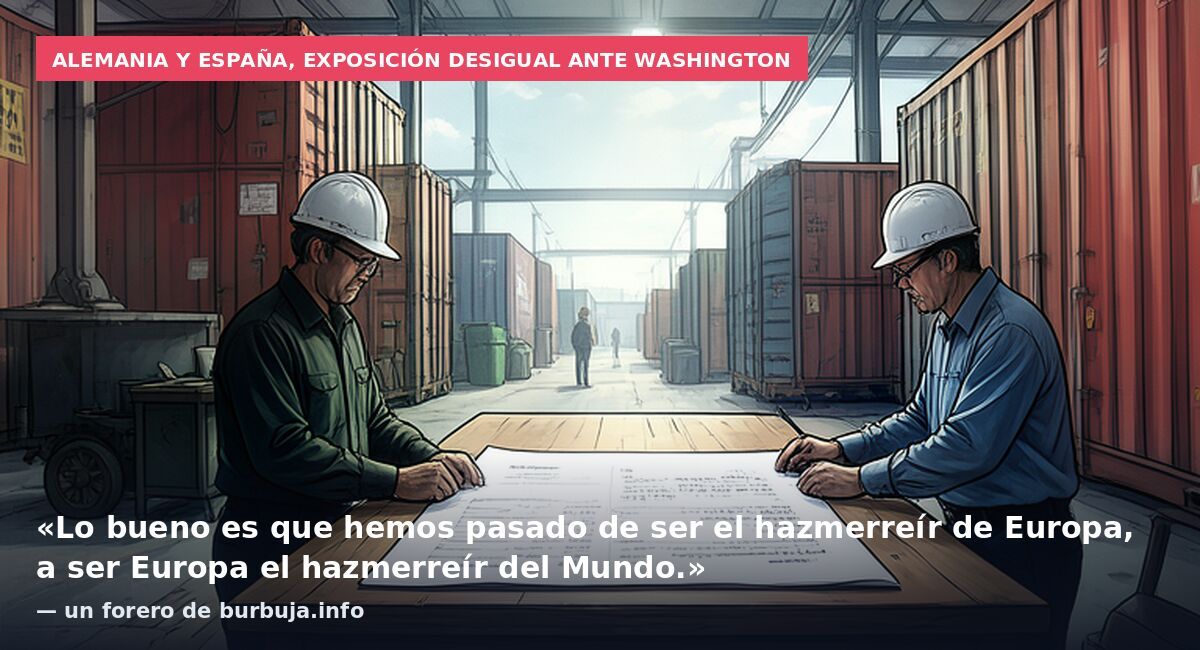 Alemania y España, exposición desigual ante Washington: «Lo bueno es que hemos pasado de ser el hazmerreír de Europa, a ser Europa el hazmerreír del Mundo.» — un forero de burbuja.info