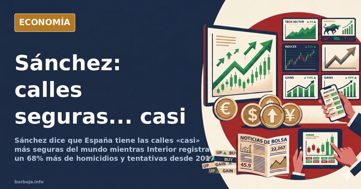 Ilustración editorial de una calle vacía con una valla policial y un coche oficial con escolta, en tonos azul marino y dorado