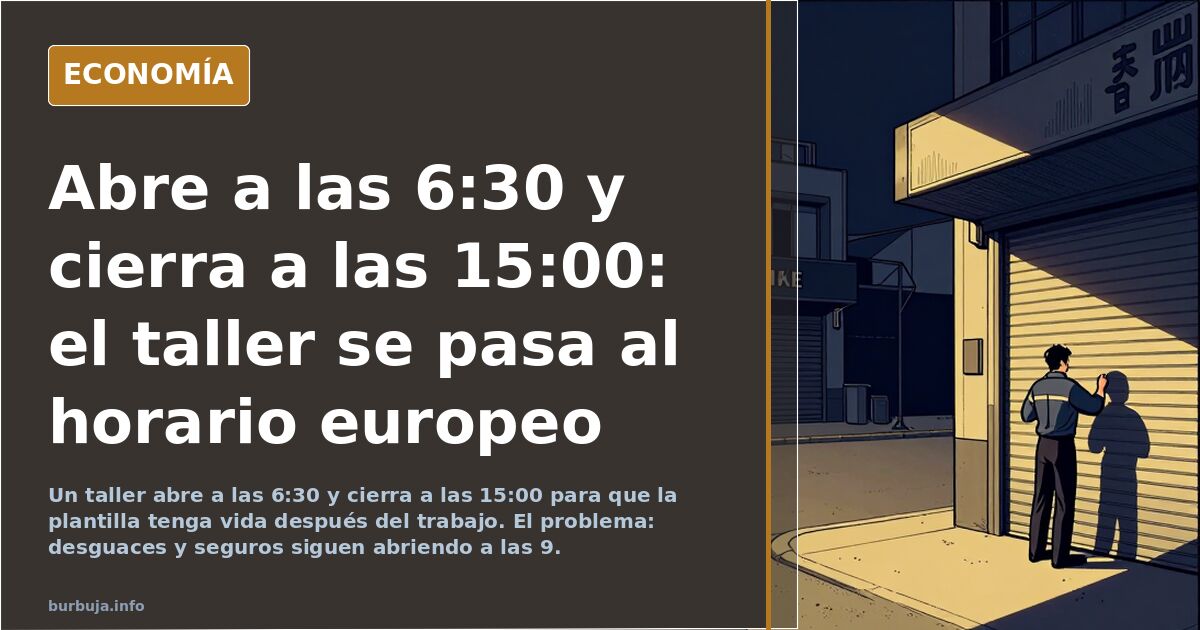 Un taller abre a las 6:30 y cierra a las 15:00: el horario europeo llega al motor