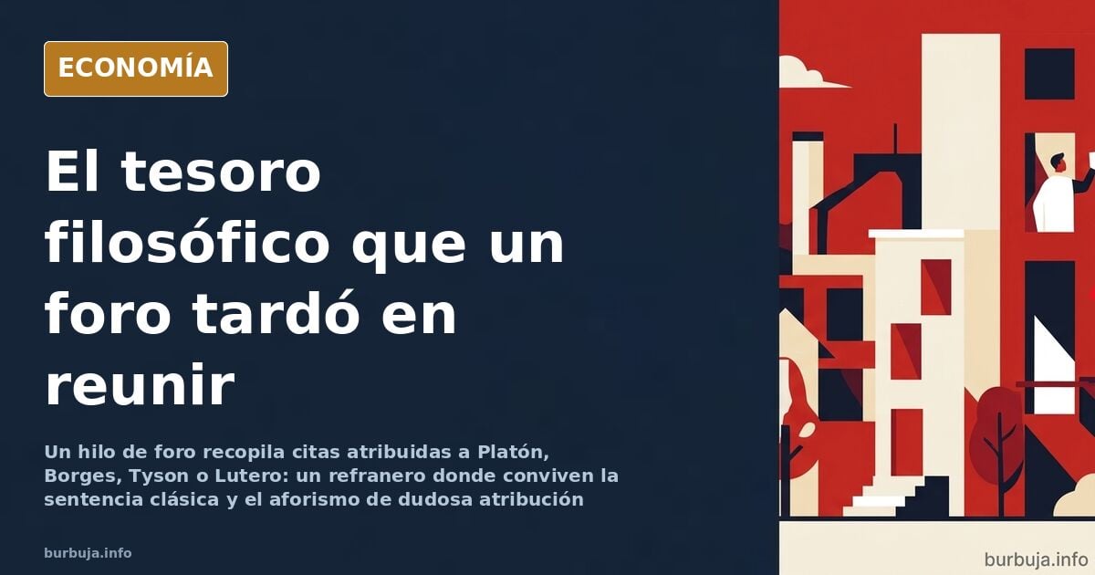Ilustración editorial de una biblioteca desordenada con libros abiertos y citas manuscritas sobre fondo azul marino y dorado