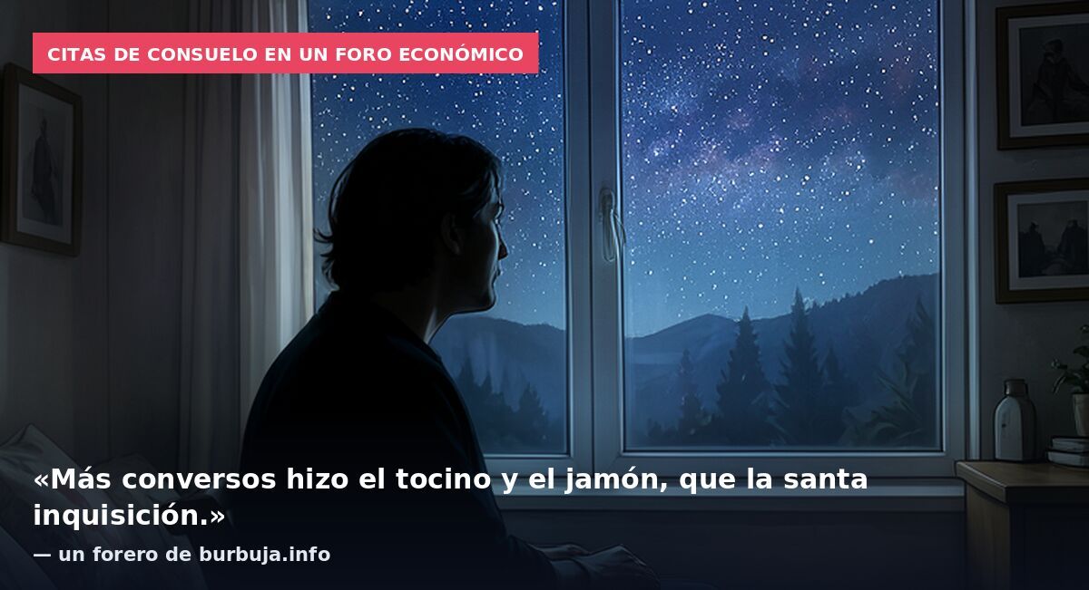 Citas de consuelo en un foro económico: «Más conversos hizo el tocino y el jamón, que la santa inquisición.» — un forero de burbuja.info