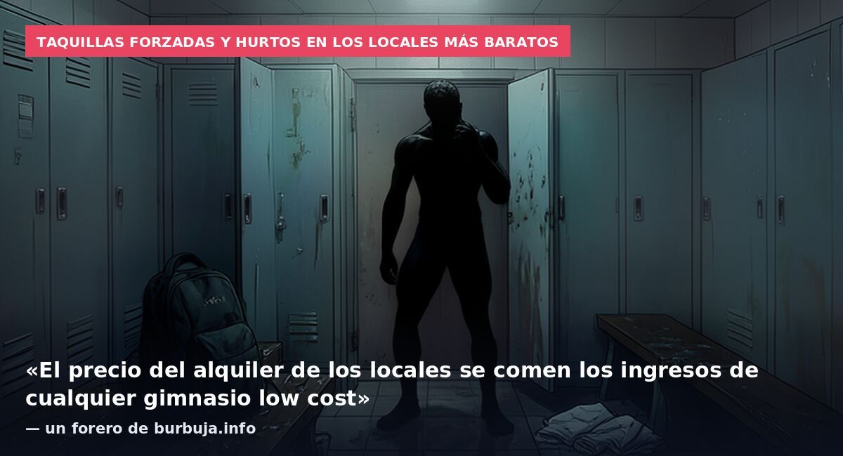 Taquillas forzadas y hurtos en los locales más baratos: «El precio del alquiler de los locales se comen los ingresos de cualquier gimnasio low cost» — un forero de burbuja.info
