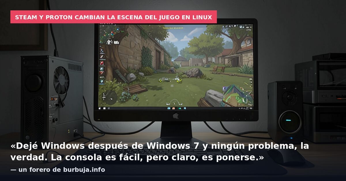 Steam y Proton cambian la escena del juego en Linux: «Dejé Windows después de Windows 7 y ningún problema, la verdad. La consola es fácil, pero claro, es ponerse.» — un forero de burbuja.info
