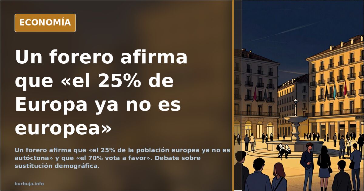 Ilustración editorial sobre el debate de la sustitución demográfica en Europa y el impacto en la población autóctona