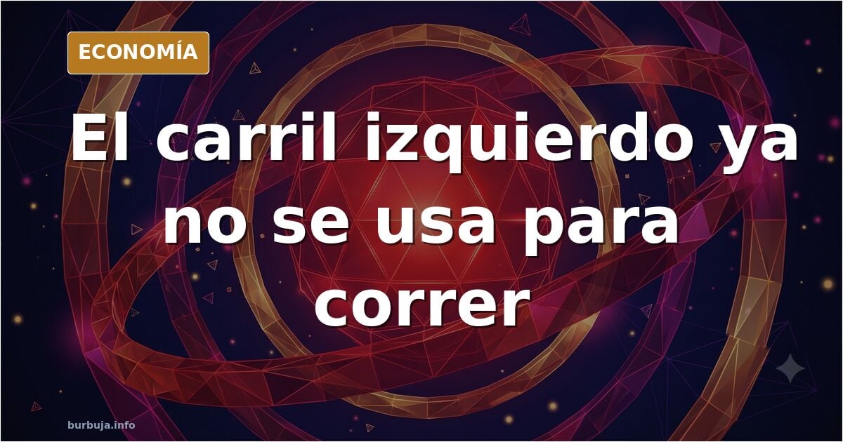 Ilustración editorial de una autovía con varios coches circulando lentamente por el carril central y un velocímetro marcando 