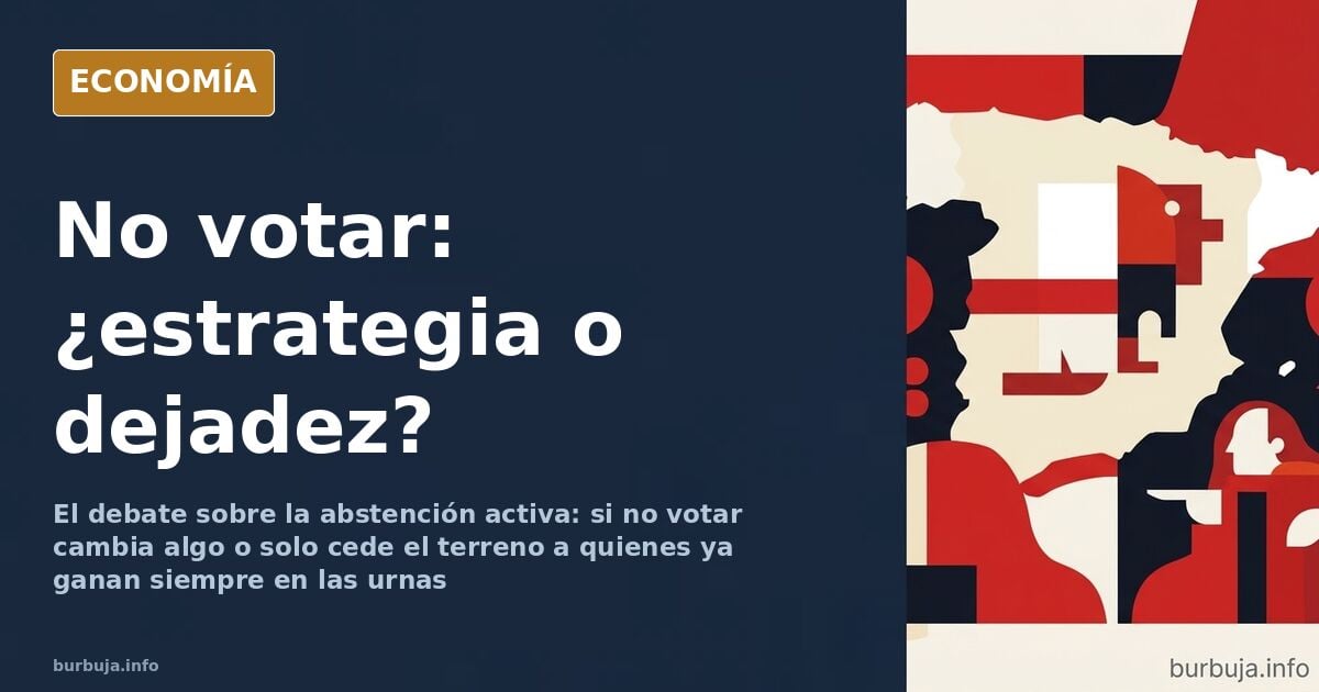 Ilustración editorial de una urna electoral vacía sobre fondo azul marino con detalles dorados