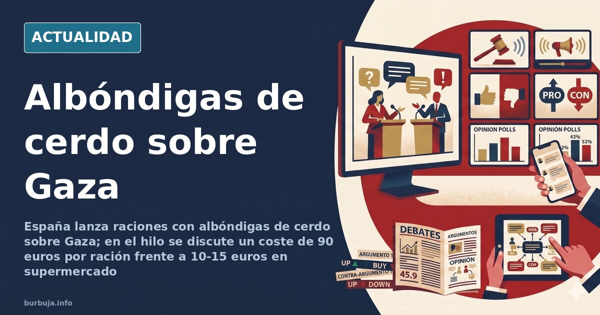 Ración de emergencia lanzada en paracaídas sobre Gaza con lata de albóndigas de cerdo y accesorios de supervivencia