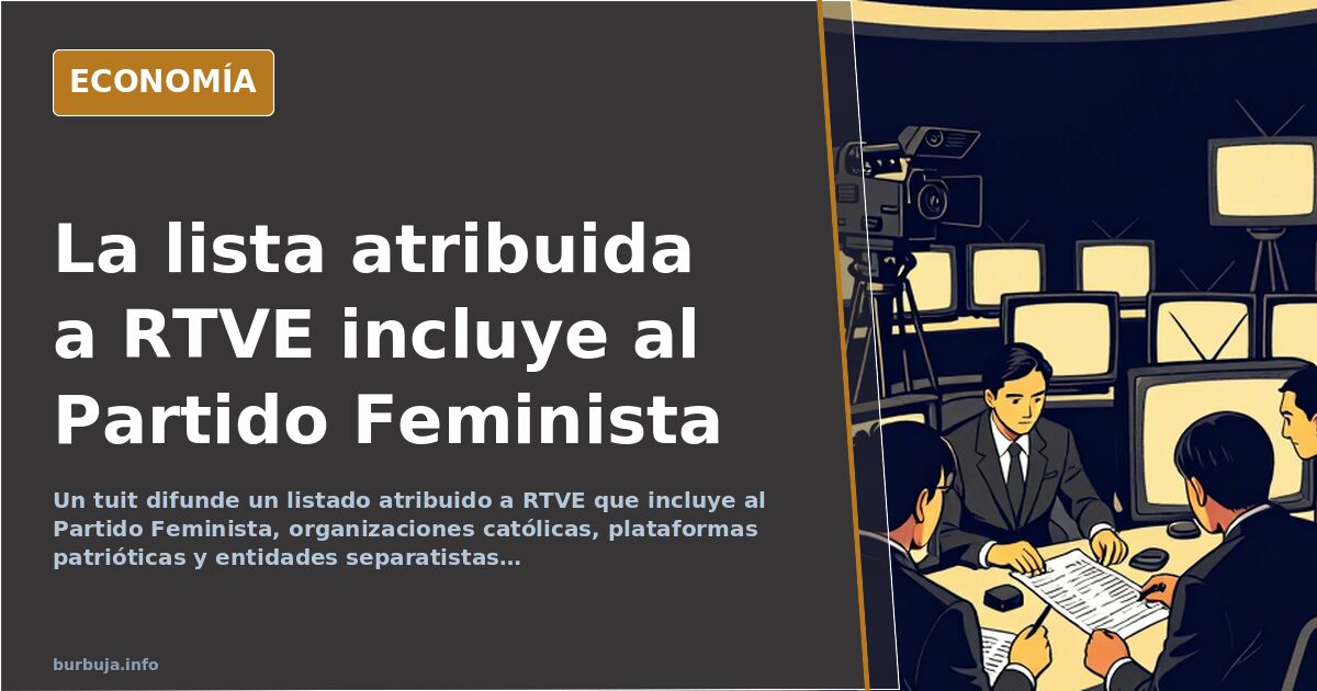 RTVE publica una lista de organizaciones de «extrema derecha» con el Partido Feminista dentro