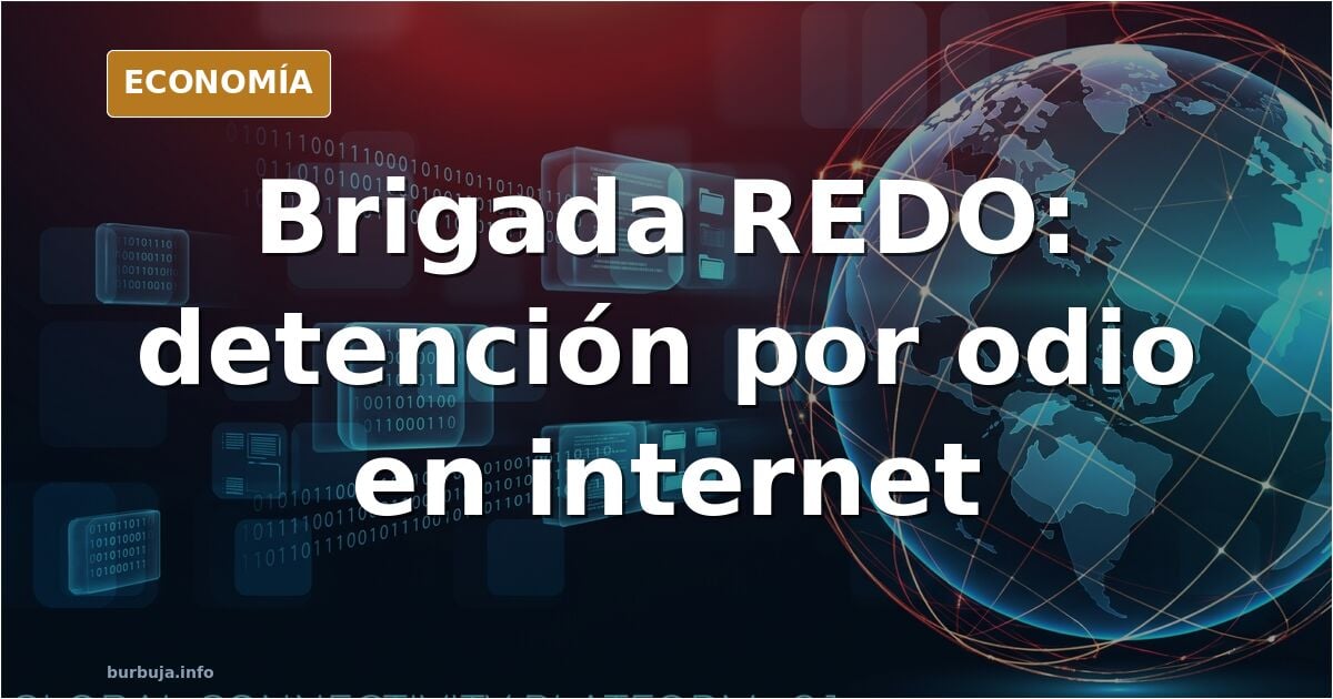 Ilustración editorial de una brigada de la Guardia Civil monitorizando redes sociales con pantallas y perfiles digitales