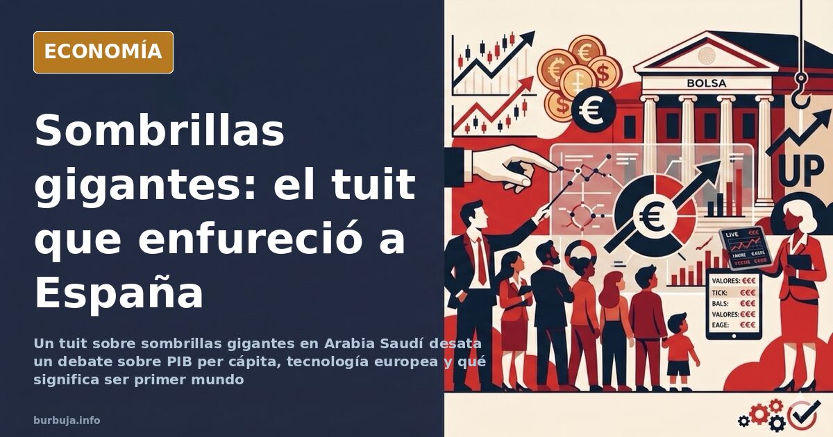 Sombrillas gigantes desplegadas en una plaza desértica de Arabia Saudí, estructura de sombra de diseño europeo