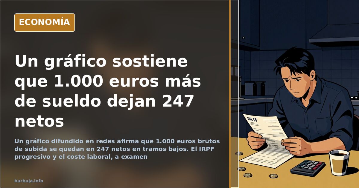 Un gráfico sostiene que 1.000 euros más de sueldo dejan 247 netos