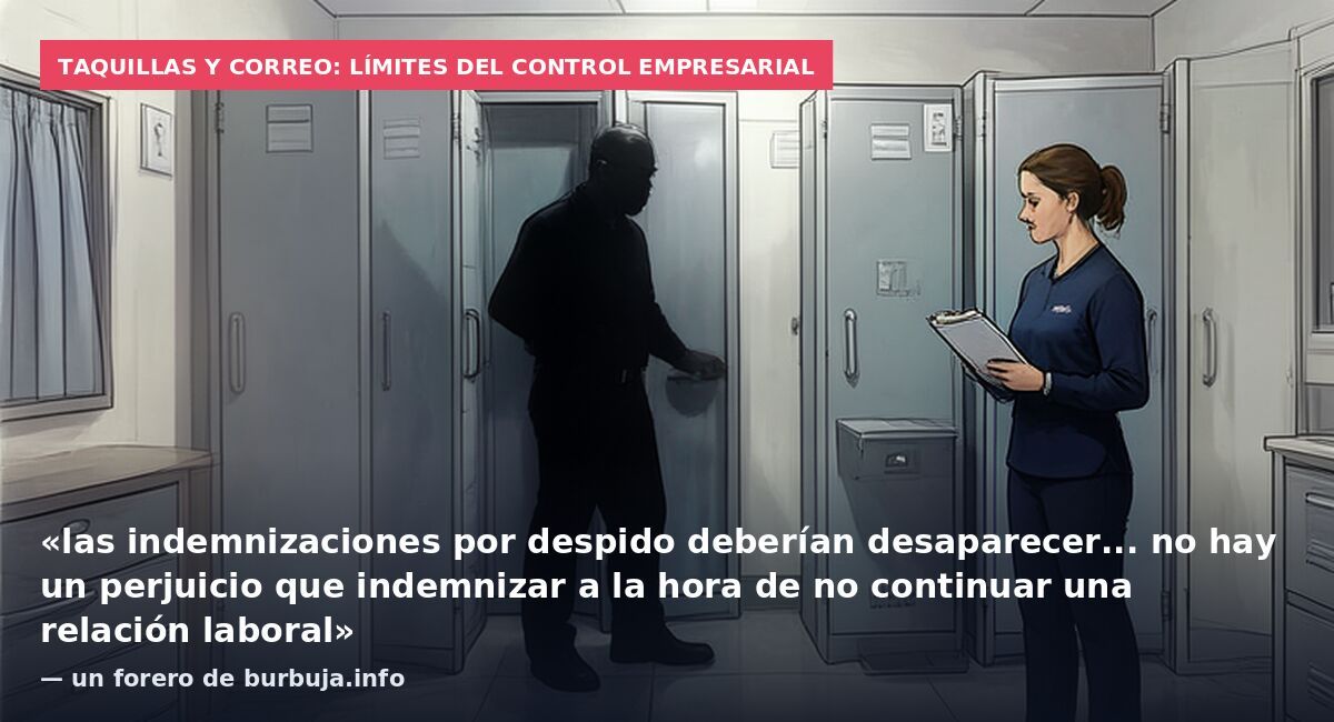 Taquillas y correo: límites del control empresarial: «las indemnizaciones por despido deberían desaparecer... no hay un perjuicio que indemnizar a la hora de no continuar una relación laboral» — un forero de burbuja.info