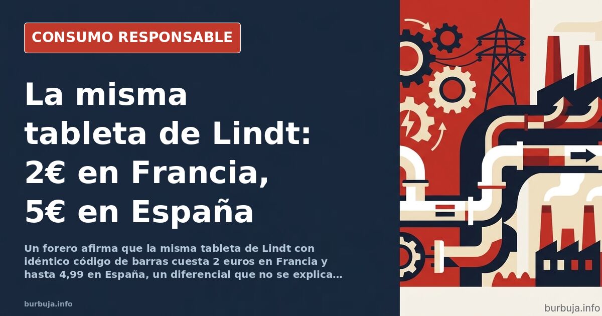 Tableta de chocolate Lindt en un lineal de supermercado con la etiqueta de precio visible