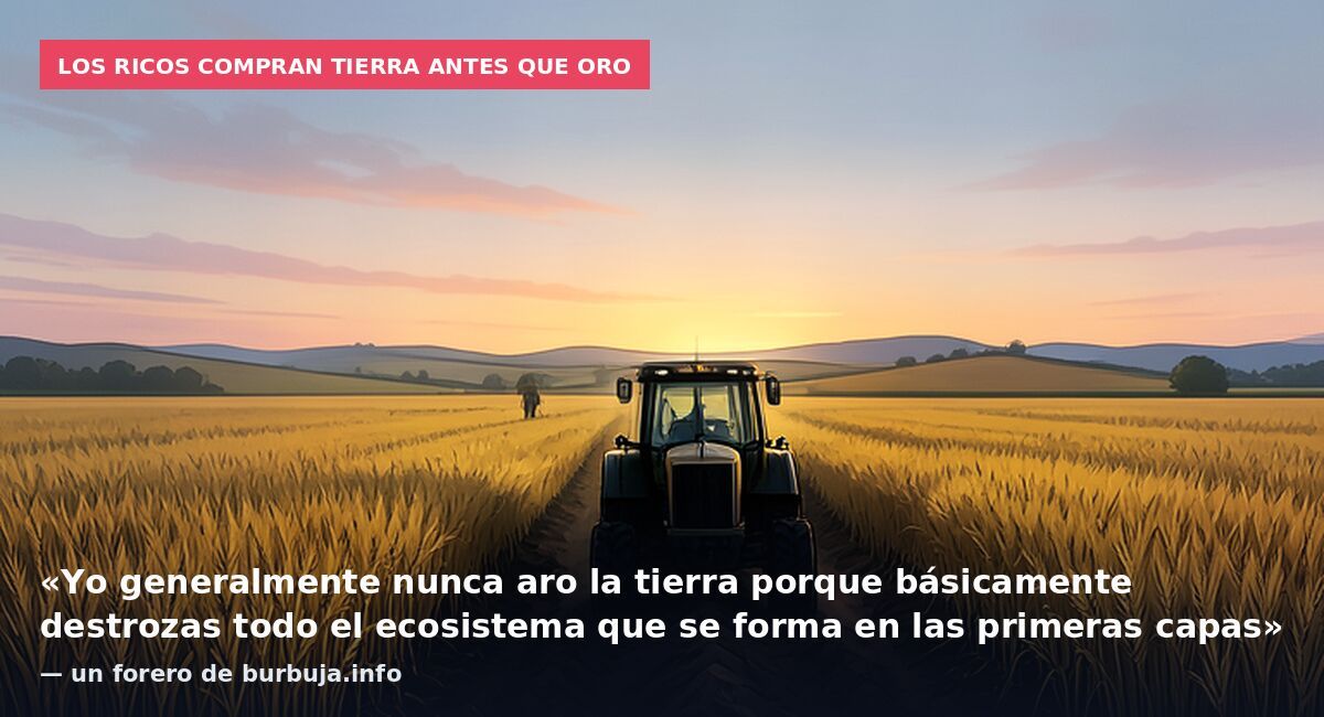 Los ricos compran tierra antes que oro: «Yo generalmente nunca aro la tierra porque básicamente destrozas todo el ecosistema que se forma en las primeras capas» — un forero de burbuja.info