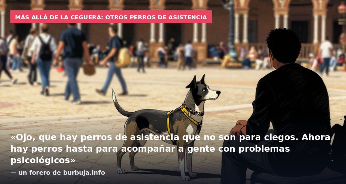 Más allá de la ceguera: otros perros de asistencia: «Ojo, que hay perros de asistencia que no son para ciegos. Ahora hay perros hasta para acompañar a gente con problemas psicológicos» — un forero de burbuja.info