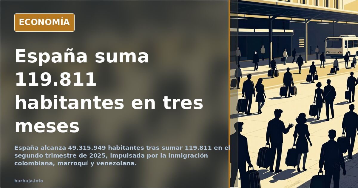 España supera los 49,3 millones de habitantes tras sumar 119.811 en un trimestre