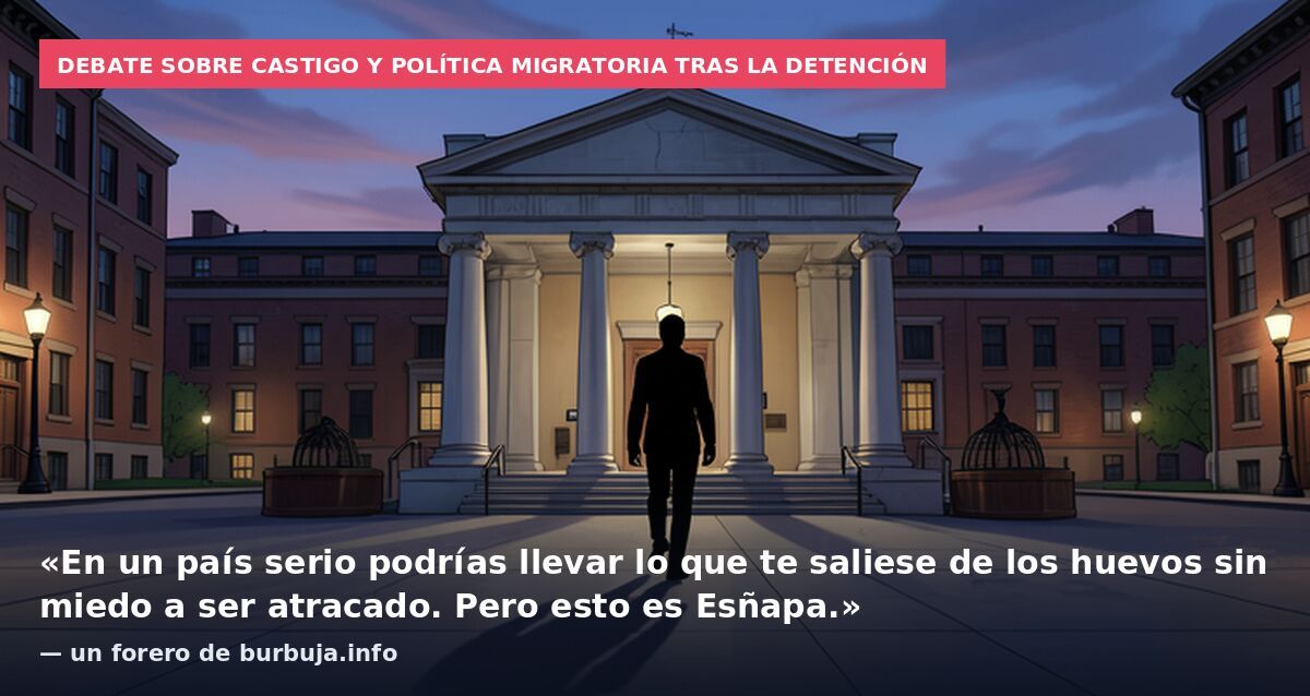 Debate sobre castigo y política migratoria tras la detención: «En un país serio podrías llevar lo que te saliese de los huevos sin miedo a ser atracado. Pero esto es Esñapa.» — un forero de burbuja.info