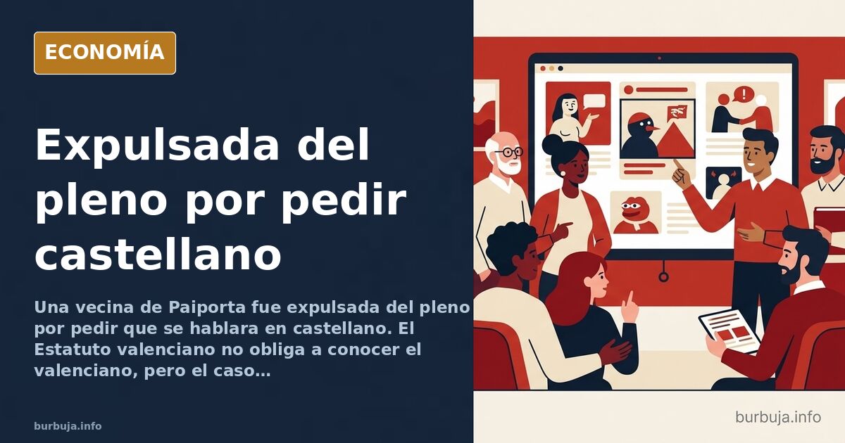 Sala de plenos de un ayuntamiento valenciano con vecinos sentados y un cargo público presidiendo la sesión municipal