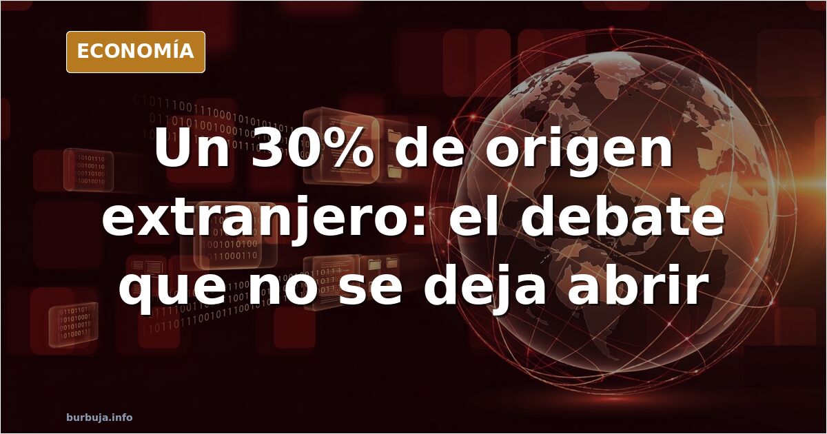 Ilustración editorial sobre el debate demográfico en España y la población de origen extranjero