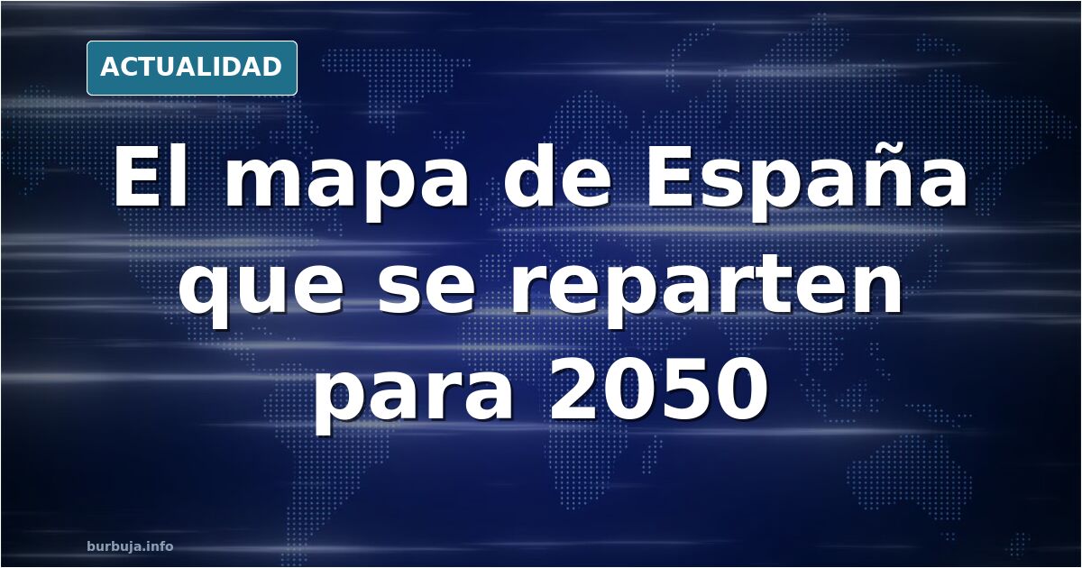 Ilustración editorial de un mapa de España dividido en zonas de colores con siluetas de personas de espaldas frente a un hori