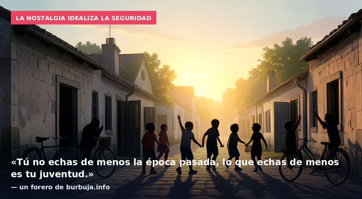 La nostalgia idealiza la seguridad: «Tú no echas de menos la época pasada, lo que echas de menos es tu juventud.» — un forero de burbuja.info