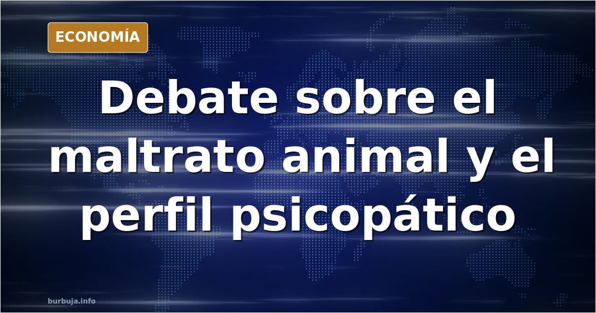 Ilustración editorial sobre un debate en foro acerca del maltrato animal y el perfil psicopático
