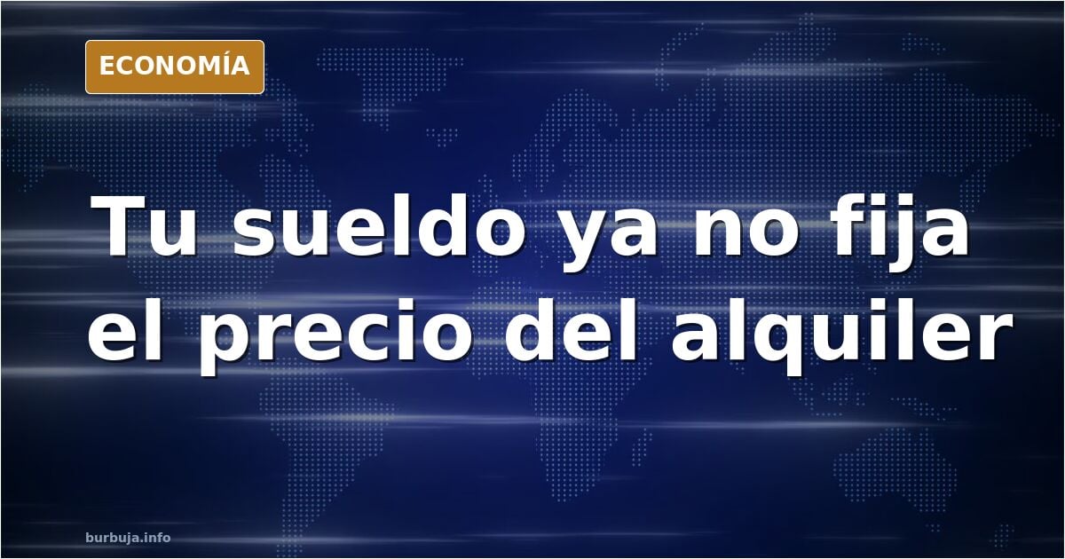 Ilustración editorial de un edificio de viviendas con una etiqueta de precio y una figura observando desde la acera