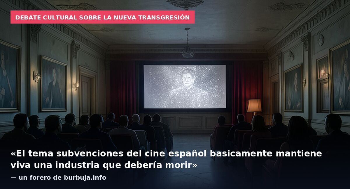 Debate cultural sobre la nueva transgresión: «El tema subvenciones del cine español basicamente mantiene viva una industria que debería morir» — un forero de burbuja.info