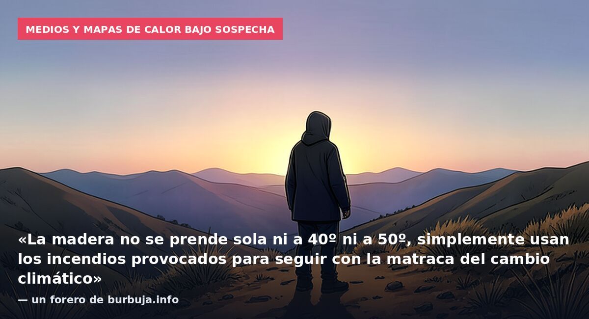 Medios y mapas de calor bajo sospecha: «La madera no se prende sola ni a 40º ni a 50º, simplemente usan los incendios provocados para seguir con la matraca del cambio climático» — un forero de burbuja.info