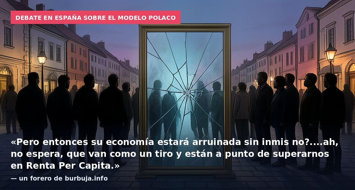 Debate en España sobre el modelo polaco: «Pero entonces su economía estará arruinada sin inmis no?....ah, no espera, que van como un tiro y están a punto de superarnos en Renta Per Capita.» — un forero de burbuja.info