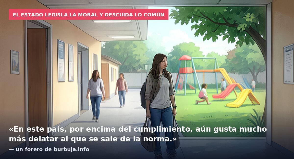 El Estado legisla la moral y descuida lo común: «En este país, por encima del cumplimiento, aún gusta mucho más delatar al que se sale de la norma.» — un forero de burbuja.info