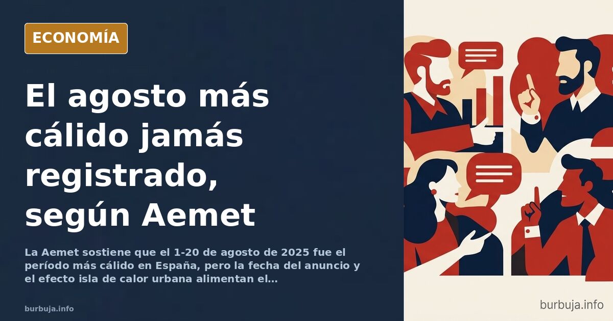 Termómetro de calle marcando temperatura extrema en una ciudad española durante una ola de calor de agosto