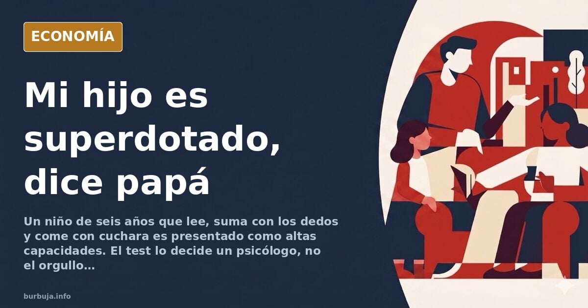 Ilustración editorial de un niño con balón de fútbol frente a una pila de test de inteligencia y expedientes escolares