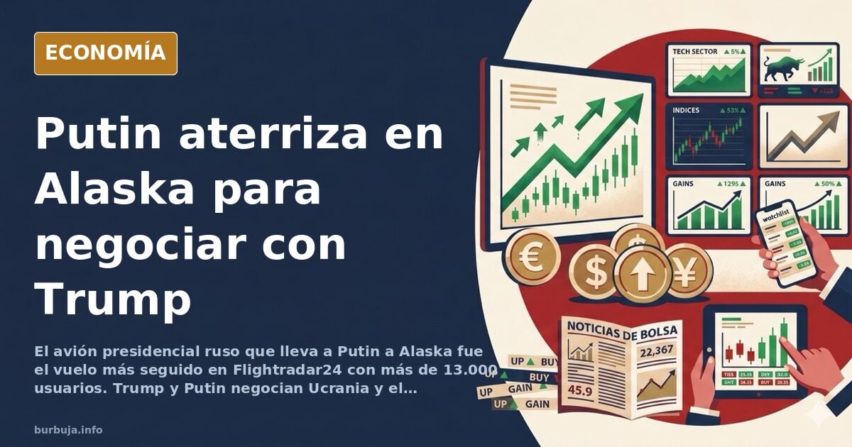 Avión presidencial ruso sobrevolando el polo norte en ruta a Alaska para la cumbre entre Putin y Trump sobre Ucrania