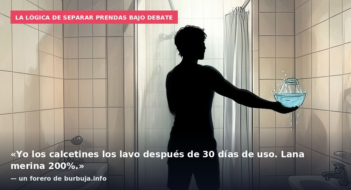 La lógica de separar prendas bajo debate: «Yo los calcetines los lavo después de 30 días de uso. Lana merina 200%.» — un forero de burbuja.info