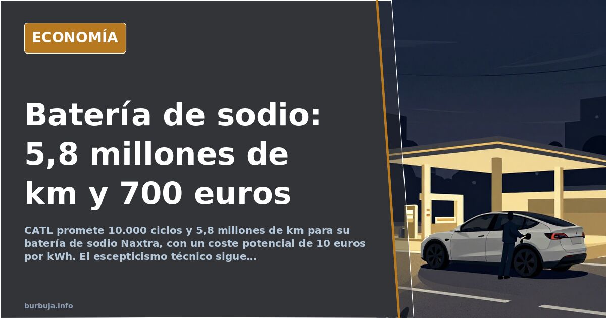 CATL promete una batería de sodio con 10.000 ciclos y 5,8 millones de km