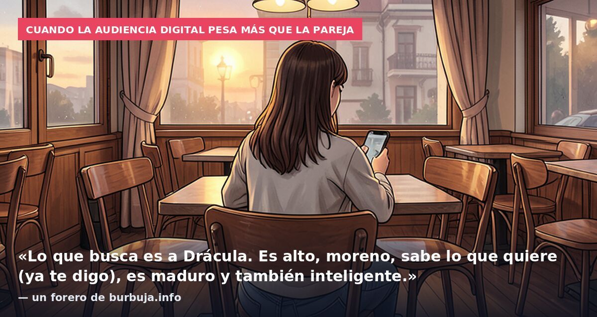 Cuando la audiencia digital pesa más que la pareja: «Lo que busca es a Drácula. Es alto, moreno, sabe lo que quiere (ya te digo), es maduro y también inteligente.» — un forero de burbuja.info